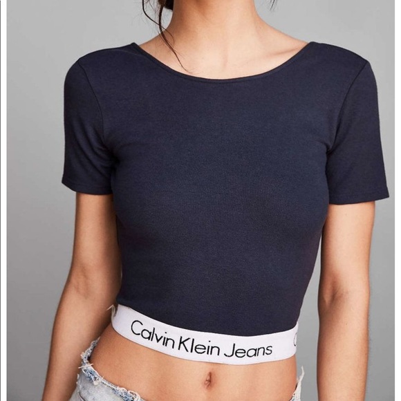 Calvin Klein Logo band off the shoulder top - Picture 4 of 4